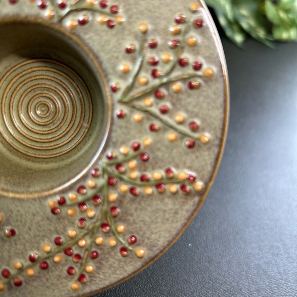 Yankee Candle Stoneberry Tea Light Holder Dish Stoneware Berry Design‎ - Picture 6 of 11